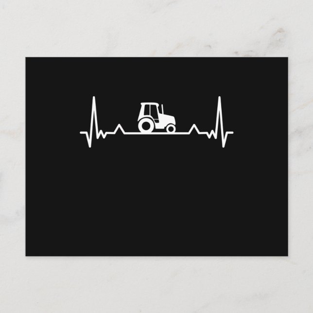 Tractor Heartslag Farming and Farmer Gift Vykort (Framsida)