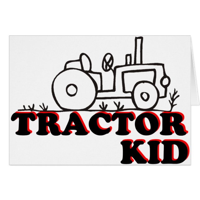 Tractor Kid Hälsningskort (Framsidan Horizontal)