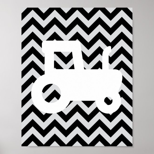 Tractor, Lastbilar och Bucks Chevron Art Print Set Poster (Framsidan)