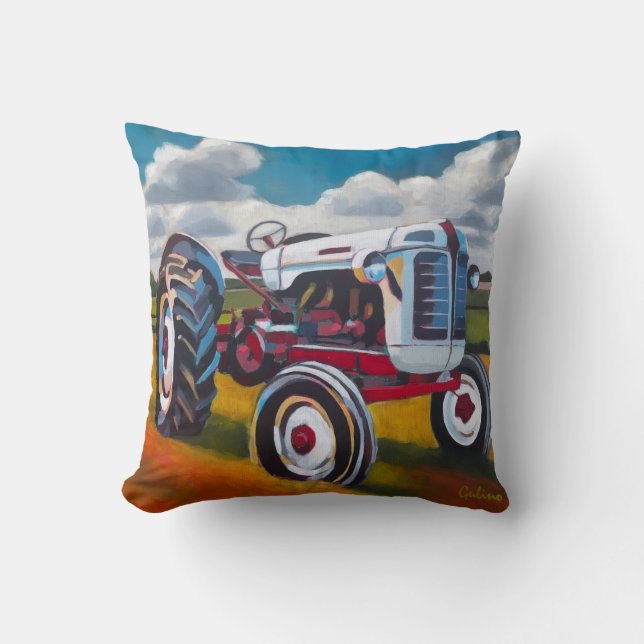 Tractor Painting - Gift for Tractor Enthusiasts Kudde (Framsida)