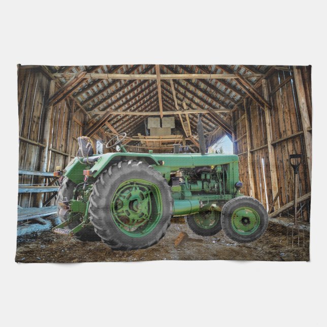 Tractor Rustic Barn Kökshandduk (Horisontell)