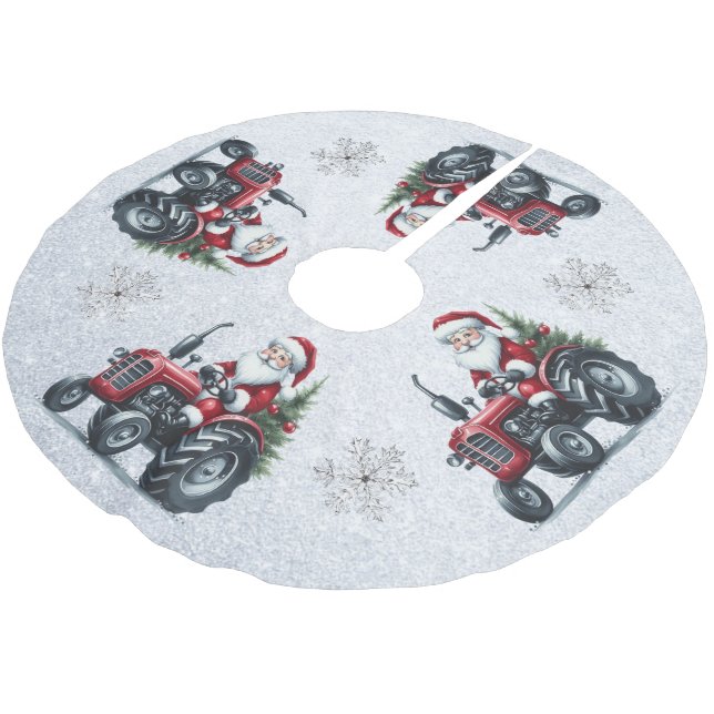 Tractor Santa Träd Skirt Julgransmatta Borstad Polyester (Vinklad)