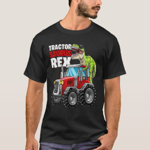 Tractor Saurus Rex T Rex Dinosaur Tractor Birthday Shirt