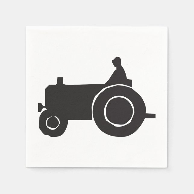 Tractor Silhouette Papper Napkins Pappersservett (Framsidan)