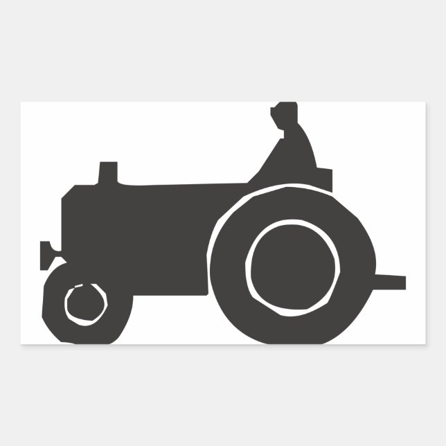Tractor Silhouette Stickers Rektangulärt Klistermärke (Framsida)