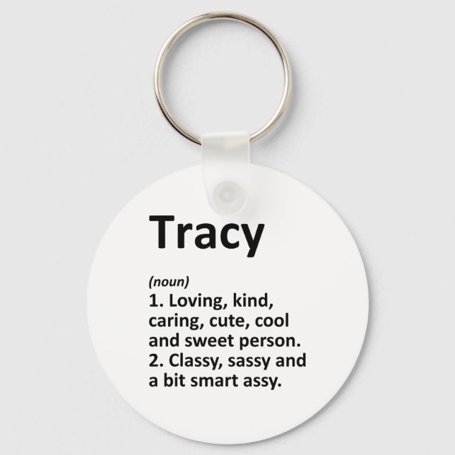 Tracy Definition Personalized Name Funny Birthday  Nyckelring (Framsida)