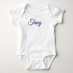 Tracy flicknamn i lila, t shirt