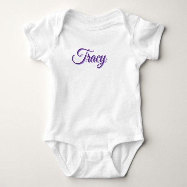 Tracy flicknamn i lila, t shirt (Framsida)