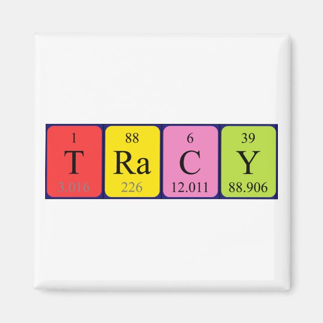 Tracy periodisk magnet bord namn (Framsidan)