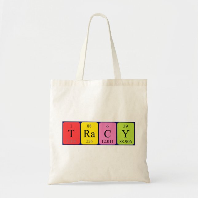 Tracy Periote bord namn tote bag Tygkasse (Framsidan)