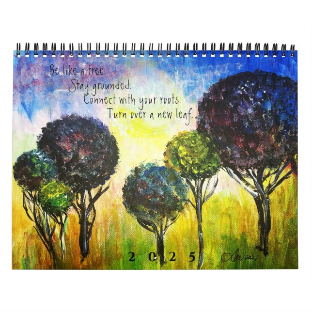 TRÄD - 12-månaders tvåsidig kalender (3 storlekar) (Omslag)