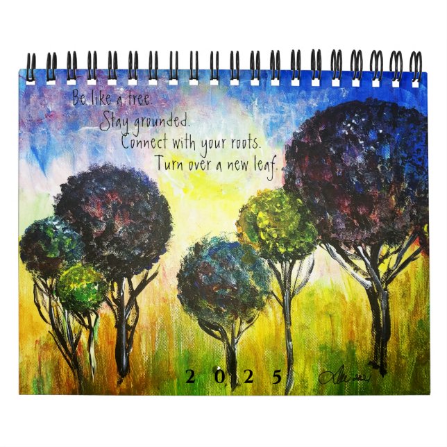 TRÄD - 12-månaders tvåsidig kalender (3 storlekar) (Omslag)