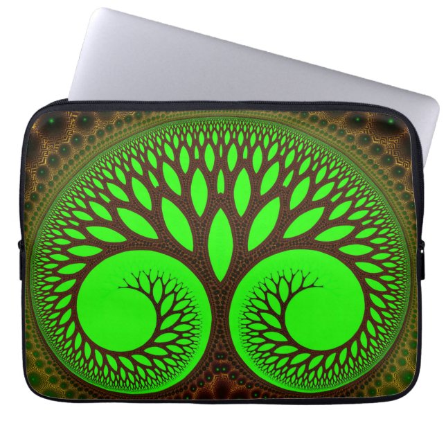 Träd 2 Fractal Abstrakt Art Laptop Sleeve (Framsidan)