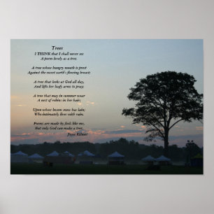 Träd, A dikt av Joyce Kilmer Poster