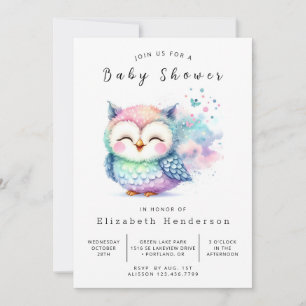 Träd Anpassningsbar Uggla Baby Shower Inbjudningar