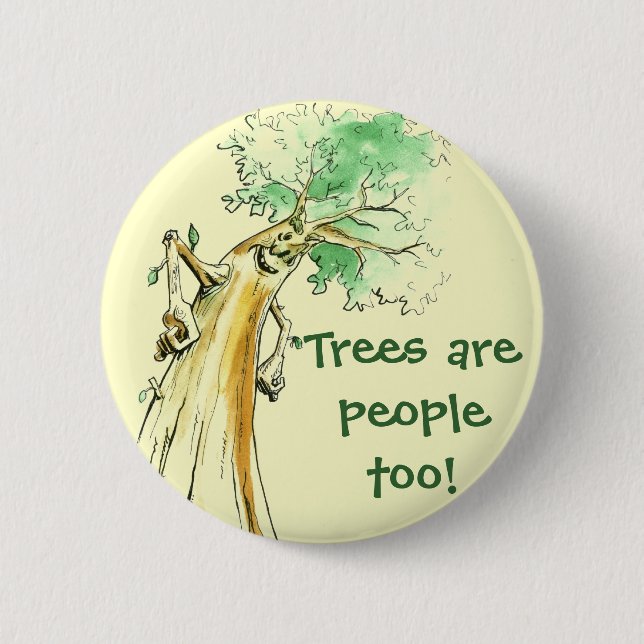 Träd är folk för! knapp (Framsida)