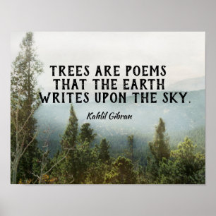 Träd är poems litterära Kahlil Gibran-citat Poster