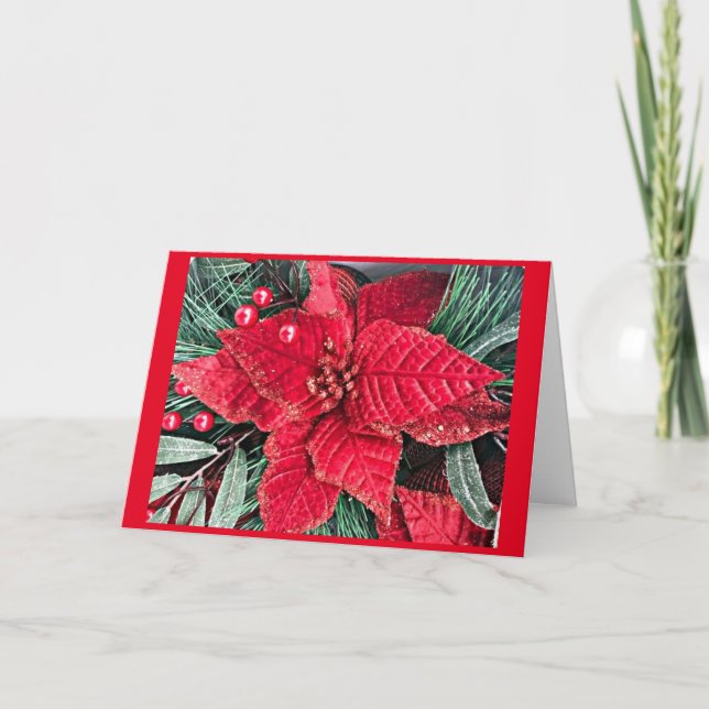TRÄD ÄR TRIMMED/DEKORATIONER ÄR HUNG CHRISTMAS KORT (Framsida)