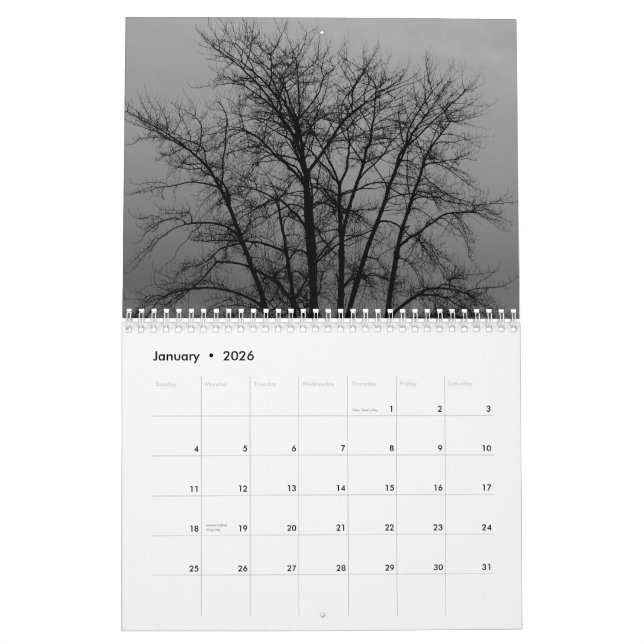 Träd av den Stillahavs- northwesten Kalender (Jan 2026)