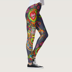 Träd av död tatueringdesigndamasker leggings