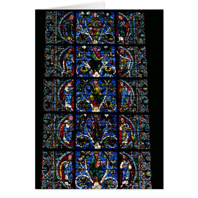 Träd av Jesse, lancetfönster i den västra facaden Hälsningskort (Framsidan)