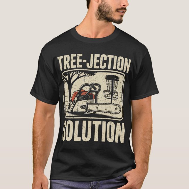 Träd-avstötningslösning Roligt Discgolf _3  T Shirt (Framsida)
