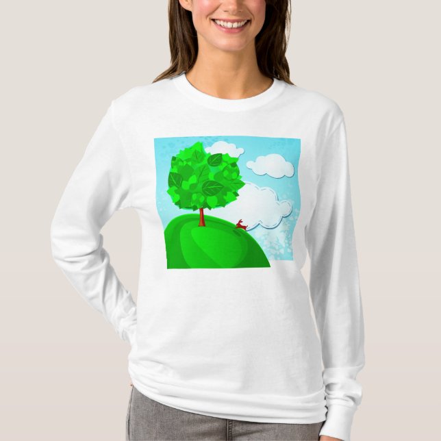 Träd bakgrund, t-shirt (Framsida)