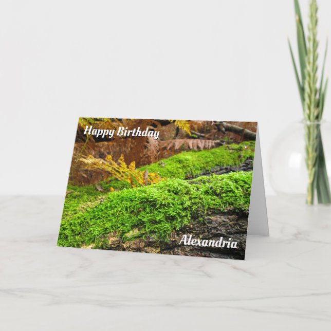 Träd Bark i höstmynning - Anpassningsbar födelseda Kort (Framsida)