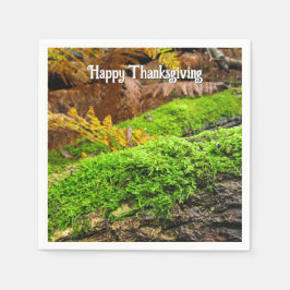 Träd Bark i höstmynning - Thanksgivingen Anpassnin Pappersservett