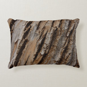 Träd Bark I Naturlig Abstrakt Texturerad design Prydnadskudde