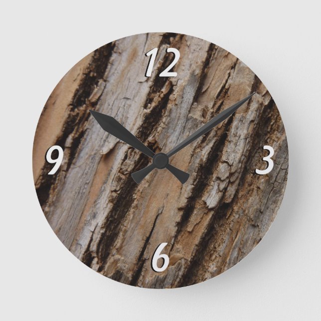 Träd Bark I Naturlig Abstrakt Texturerad design Rund Klocka (Framsida)