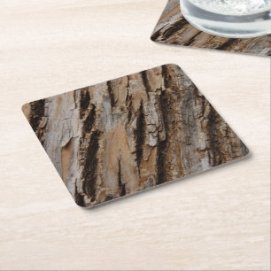 Träd Bark I Naturlig Abstrakt Texturerad design Underlägg Papper Kvadrat