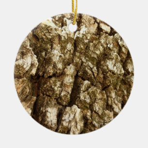 Träd Bark II Naturlig texturerad design Julgransprydnad Keramik
