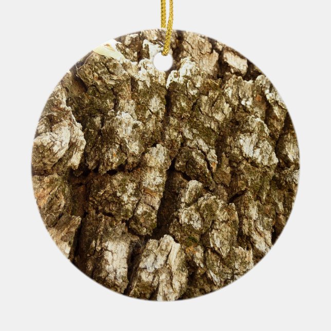 Träd Bark II Naturlig texturerad design Julgransprydnad Keramik (Framsidan)