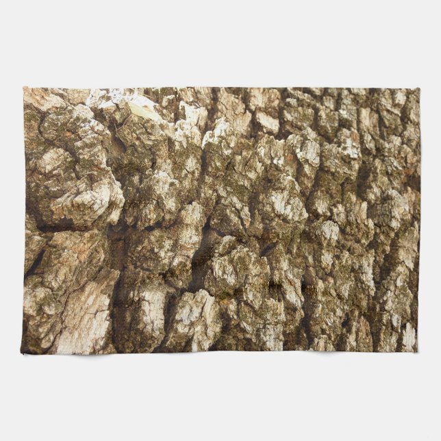 Träd Bark II Naturlig texturerad design Kökshandduk (Horisontell)