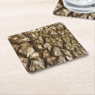 Träd Bark II Naturlig texturerad design Underlägg Papper Kvadrat