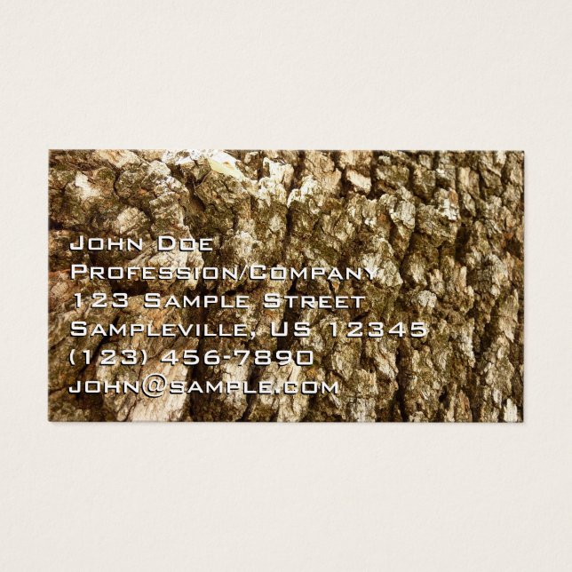 Träd Bark II Naturlig texturerad design Visitkort (Framsidan)