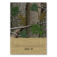 Träd Bark Löv och Burlap Place Card