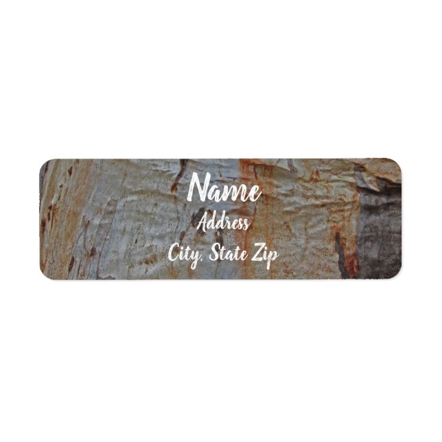 Träd Bark Mönster Brown Grått Rustic Natur Returadress Etikett (Framsidan)