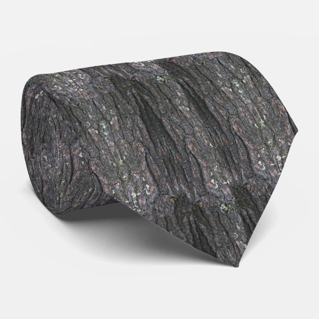 Träd Bark Print Necktie Slips (Rullad)