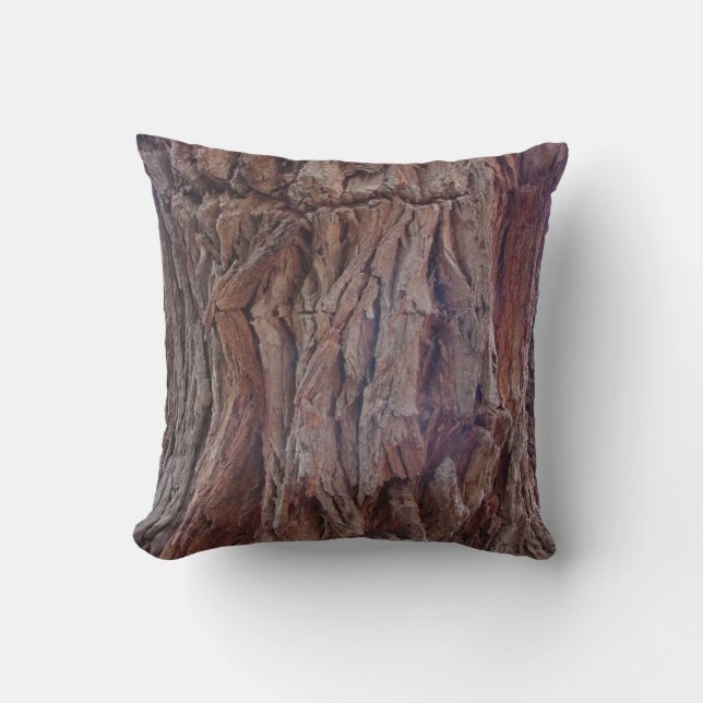 Träd Bark Rustic Cabin Red Brown Nature Photo Wood Kudde (Framsida)