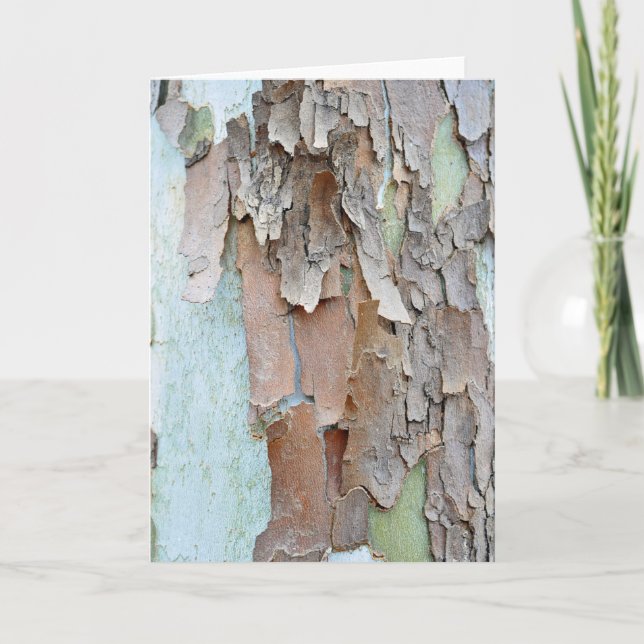 Träd Bark, Rustic Hälsning Kort (Framsida)