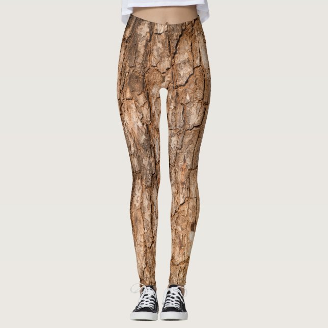 Träd bark struktur, naturlig träbakgrund. leggings (Framsida)