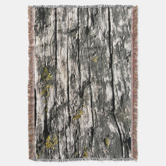 Träd Bark Throw Blanket Filt (Framsidan Vertikal)
