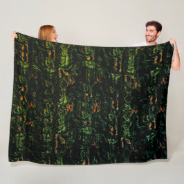 Träd-bark under grönt av hammarglas fleecefilt