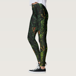 Träd-bark under grönt av hammarglas leggings