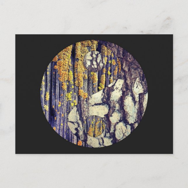 Träd Bark Yin Yang Postcard Vykort (Framsida)