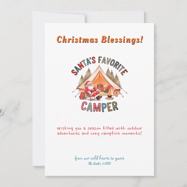 Träd-berget i jultomten utanför Helgdag Julkort (Framsida)