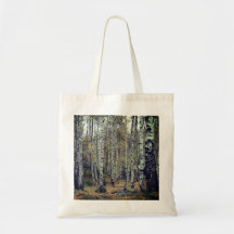 Träd Birch Skogen Autumn Photo Budget Tote
