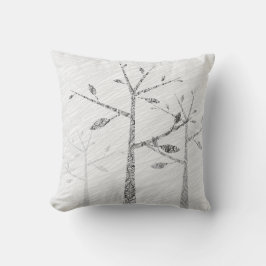 Träd Birds Silhouette Decorative Dekorativ kudde